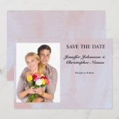 Foto Lavendel Mist Marmer Save the Date Kaart (Voorkant / Achterkant)