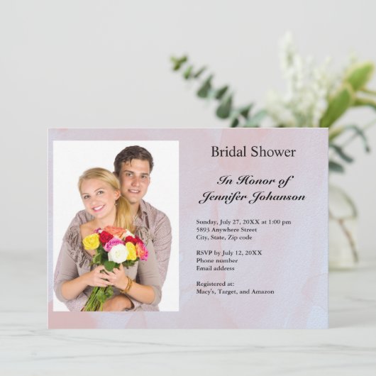 Foto Lavendel Mist Marmer Vrijgezellenfeest Kaart (Staand voorkant)