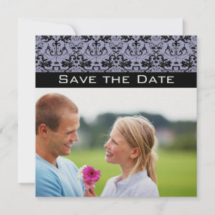 Foto Lavendel & Zwarte Kroonluchter Save the Date Kaart