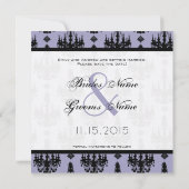 Foto lavender & Black Chandelier Save Date Kaart (Achterkant)