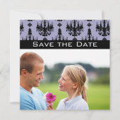 Foto lavender & Black Chandelier Save Date Kaart (Voorkant)
