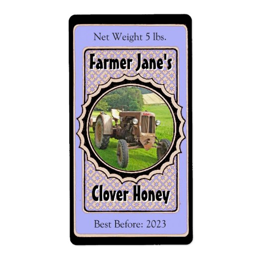 Foto: Lavender Blue Honey Jar Etiket (Voorkant)