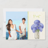 Foto Lavender Limoen Hydrangea Mason Jar Wedding Kaart (Achterkant)