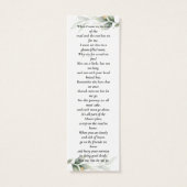 Foto Leafy Memorial Funeral Poem Bladwijzer Mini Visitekaartjes (Achterkant)