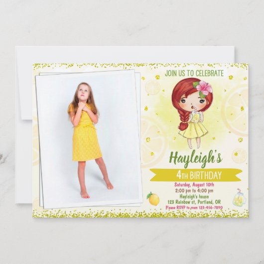 Foto: Lemon-uitnodiging Lemonade-stand Kaart (Voorkant)