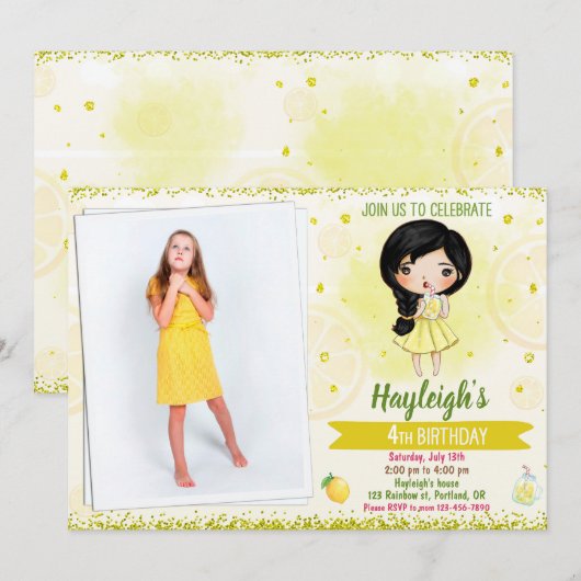 Foto: Lemon-uitnodiging Zomeruitnodiging Kaart (Voorkant / Achterkant)