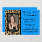 Foto: Leopard Afstuderen Invitation Kaart (Voorkant / Achterkant)