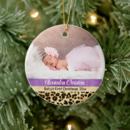 Foto Leopard Dubbelzijdig 2 Afbeelding Baby eerst Keramisch Ornament