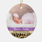 Foto Leopard Dubbelzijdig 2 Afbeelding Baby eerst Keramisch Ornament (Links)