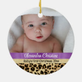 Foto Leopard Dubbelzijdig 2 Afbeelding Baby eerst Keramisch Ornament (Achterkant)