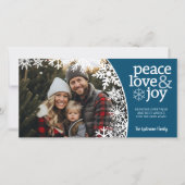 Foto - Let it Sneeuwt - Blue white Feestdagenkaart (Voorkant)