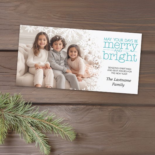 Foto - Let it Sneeuwt - witte sneeuwvlokken Feestdagenkaart