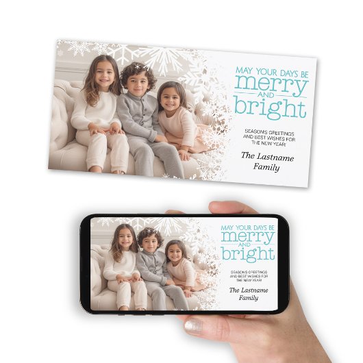 Foto - Let it Sneeuwt - witte sneeuwvlokken Feestdagenkaart