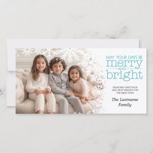 Foto - Let it Sneeuwt - witte sneeuwvlokken Feestdagenkaart (Voorkant)