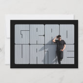 Foto Lettering Blauwe Afstudeerceremonie Kaart (Voorkant)