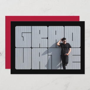 Foto Lettering Red Afstuderen Ceremony Kaart