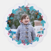 Foto Leuke Gnome Sweet Gnome Elf Bloemenkrans Scha Ornament Kaart (Achterkant)