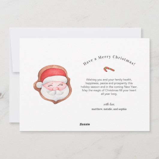 Foto Leuke Waterverf Gingerbread House Kerst Feestdagenkaart (Achterkant)