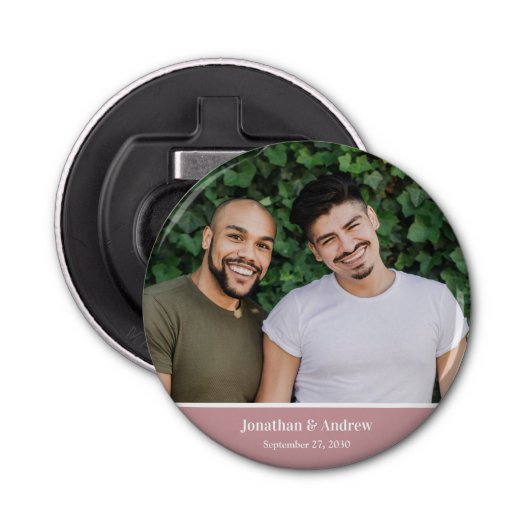 Foto LGBTQ Bruiloft Button Flesopener (Voorkant)