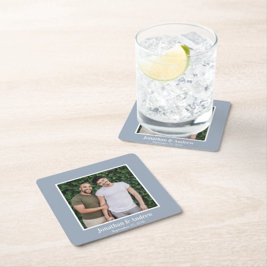 Foto LGBTQ Bruiloft Kartonnen Onderzetters (Insitu)