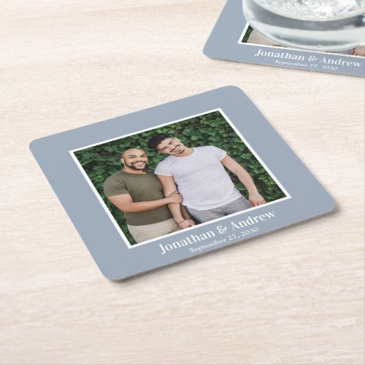 Foto LGBTQ Bruiloft Kartonnen Onderzetters (Schuin)