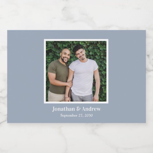 Foto LGBTQ Bruiloft Likeurfles Etiket (Enkel label)