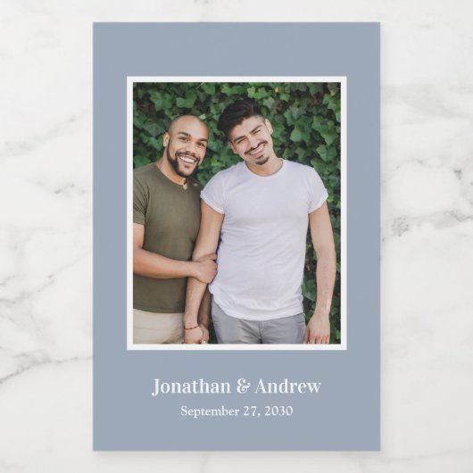 Foto LGBTQ Bruiloft Wijn Etiket (Enkel label)