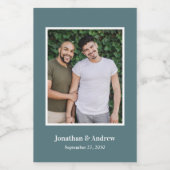 Foto LGBTQ Bruiloft Wijn Etiket (Enkel label)