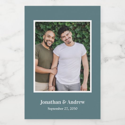 Foto LGBTQ Bruiloft Wijn Etiket (Enkel label)