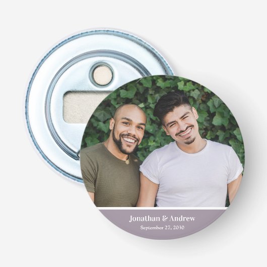 Foto LGBTQ Huwelijk Button Flesopener (Voorkant)
