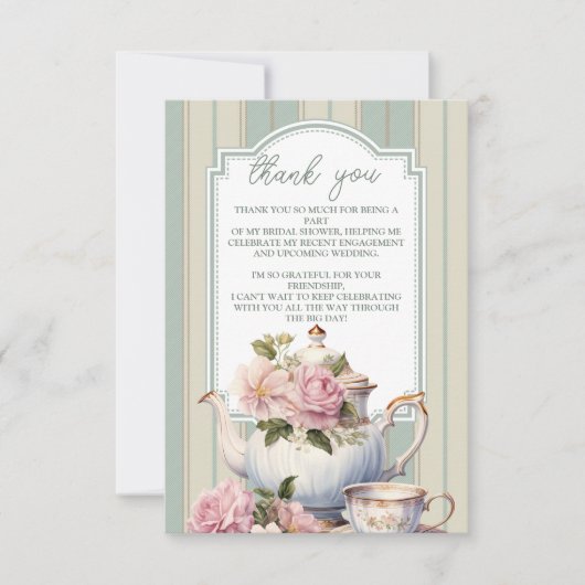 Foto Liefde Brouwt Thee Feestje Bruidsuitnodiging Bedankkaart (Voorkant)