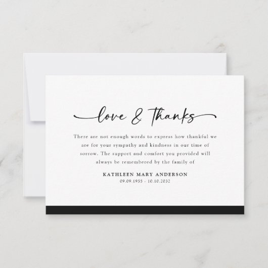 Foto Liefde en Bedankt Script Begrafenis (Voorkant)