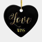 *~* FOTO LIEFT WINS Glitter kerstversiering Keramisch Ornament (Voorkant)