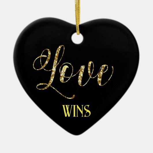 *~* FOTO LIEFT WINS Glitter kerstversiering Keramisch Ornament (Voorkant)