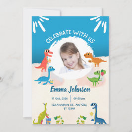 Foto Lieve Dinosaurussen Voor Kinderen Verjaardags Kaart