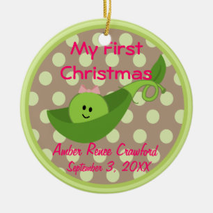 Foto Lijst Baby Girl's 1e kerstversiering Keramisch Ornament
