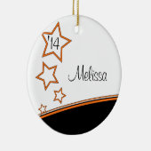 Foto Lijst Black en Oranje Afstuderen Ornament (Rechts)