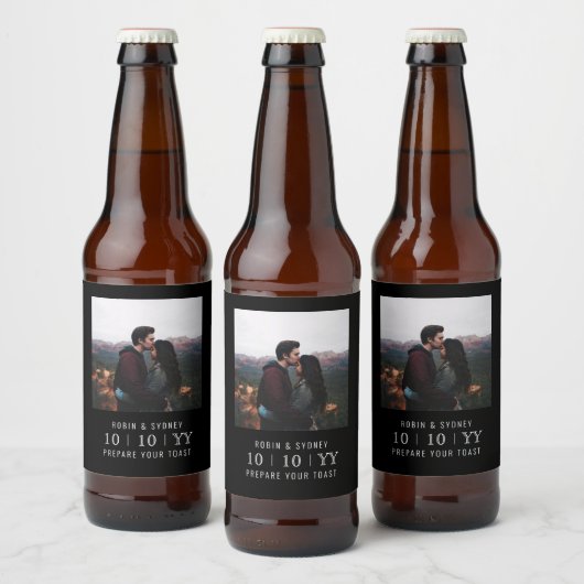 Foto Lijst | De datum opslaan | Bierlabel | Zwart Bier Etiket (Flessen)