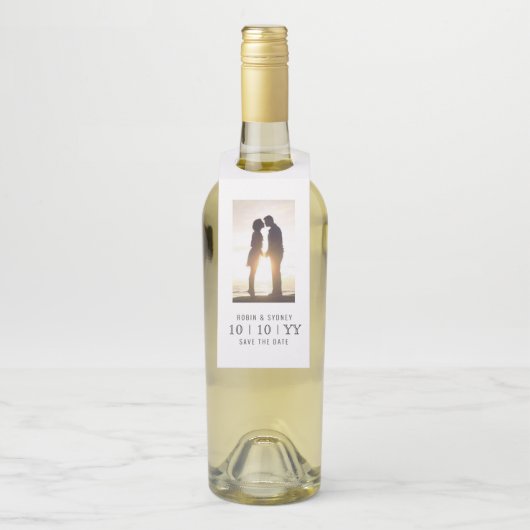 Foto Lijst | De datum opslaan | Flesje Label | Wit (Op fles)