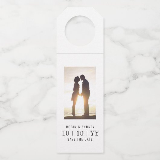 Foto Lijst | De datum opslaan | Flesje Label | Wit (Voorkant)