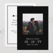 Foto Lijst | De datum opslaan | Plat | Zwart Save The Date (Voorkant / Achterkant)