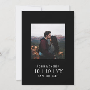 Foto Lijst De datum opslaan Plat Zwart Save The Date