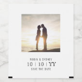 Foto Lijst | De datum opslaan | Wijnetiket L Wit Wijn Etiket (Enkel label)