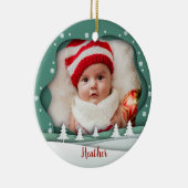 Foto Lijst eerste kerstmis als grootouders Keramisch Ornament (Rechts)