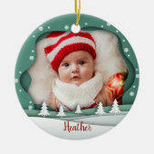 Foto Lijst eerste kerstmis als grootouders Keramisch Ornament (Voorkant)