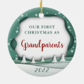 Foto Lijst eerste kerstmis als grootouders Keramisch Ornament (Achterkant)