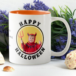 Foto Lijst Gepersonaliseerde Happy Halloween Tweekleurige Koffiemok