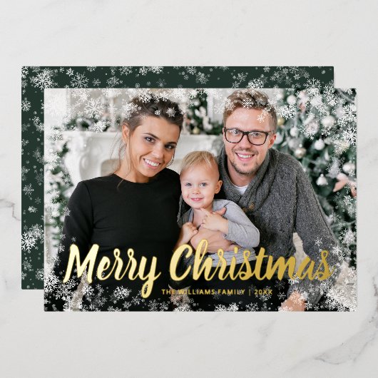 Foto Lijst Gold Folie Feestdagenkaart (Voorkant / Achterkant)