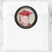 Foto Lijst Goud en Zwart Ronde Sticker (Tas)