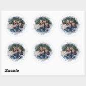 Foto Lijst Hanukkah Blue Wreath Ronde Sticker (Vel)